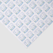 ブルーホワイトモノグラム結婚のクレストウェルカムボックス 薄葉紙 (詳細)