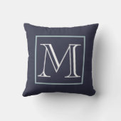ブルーホワイトモノグラム クッション (裏面)