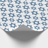 ブルーホワイトユダヤ人スターデザインラッピング紙 ラッピングペーパー (角)
