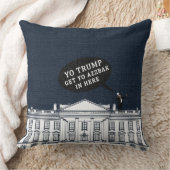 ブルーホワイトヨトランプバックザ来ホワイトハウス クッション (ブランケット)