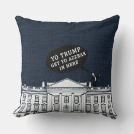 ブルーホワイトヨトランプバックザ来ホワイトハウス クッション