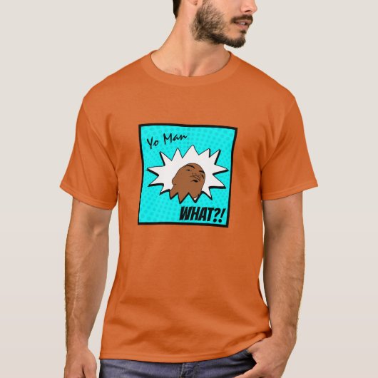 ブルーホワイトヨーマンマグショット漫画 Tシャツ (正面)