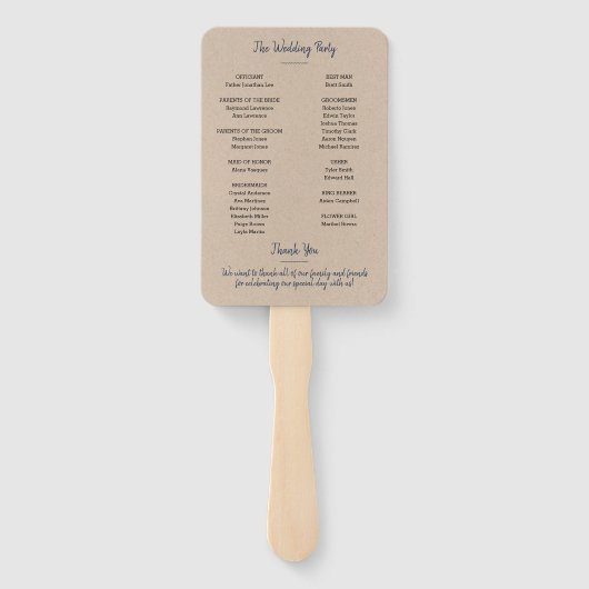 ブルーホワイトライトハウスクラフト結婚式 プログラムハンドF ハンドファン (裏面)