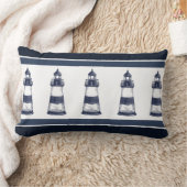 ブルーホワイトライト航海のハウス ランバークッション (ブランケット)