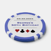ブルーホワイトラスベガスカジノトランプのポーカーチップ誕生日 ポーカーチップ (シングル)
