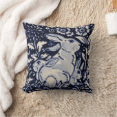 ブルーホワイトラビットファミリーハレバニーチノワセリー クッション (ブランケット)