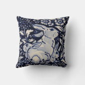 ブルーホワイトラビットファミリーハレバニーチノワセリー クッション (裏面)