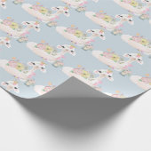 ブルーホワイトラマ少年の赤ちゃんシャワー新しい生まれベビー ラッピングペーパー (角)