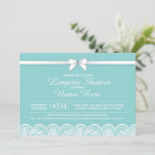 ブルーホワイトランジェリーブライダルシャワーレース招待状 招待状 (スタンド正面)