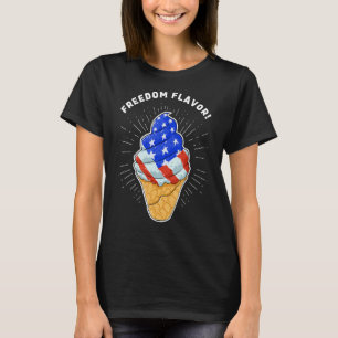 ブルーホワイトレッドアイスクリームコーン7月4日インディペンデント Tシャツ