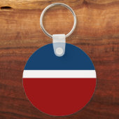 ブルーホワイトレッドカラーブロックスタイルデザイン キーホルダー (裏面)