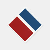 ブルーホワイトレッドカラーブロックスタイルデザイン スタンダードカクテルナプキン (角)