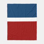 ブルーホワイトレッドカラーブロックスタイルデザイン フリースブランケット (正面)