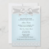 ブルーホワイトレースクロスバプテスマ招待状 招待状 (正面)