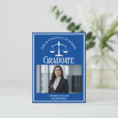 ブルーホワイトロースクール写真卒業 案内ポストカード (スタンド正面)