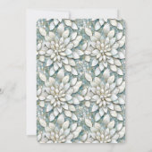 ブルーホワイトロータスフラワーズブライダルシャワー 招待状 (裏面)