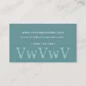 ブルーホワイトヴィンテージショップ名刺モノグラム 名刺 (裏面)