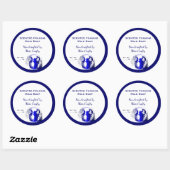 ブルーホワイトヴィンテージジューグカスタムソープステッカー ラウンドシール (シート)