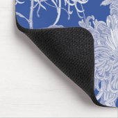 ブルーホワイトヴィンテージチノワジェリー花柄 マウスパッド (コーナー)