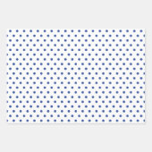 ブルーホワイトヴィンテージチノワジェリー花柄 ラッピングペーパーシート (正面2)