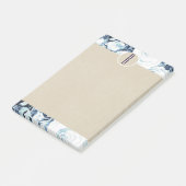 ブルーホワイト冬バラクラフトモノグラム素朴 ポストイット (アングル)