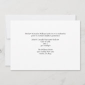 ブルーホワイト卒業はっきりした写真撮影アーチ 案内状 (裏面)