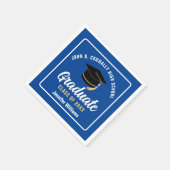 ブルーホワイト大学院カスタム卒業式パーティー スタンダードカクテルナプキン (角)