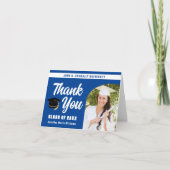 ブルーホワイト大学院写真アーチ卒業 サンキューカード (正面)