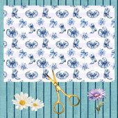 ブルーホワイト女性のカーボーイトイレチノワセリーファームハウス ラッピングペーパーシート