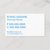 ブルーホワイト小飛行機飛んでいる名刺 名刺 (裏面)