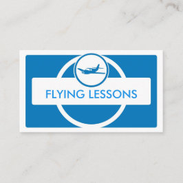 ブルーホワイト小飛行機飛んでいる名刺 名刺