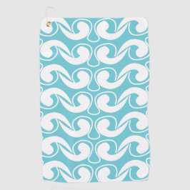 ブルーホワイト抽象芸術アート ゴルフタオル
