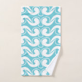 ブルーホワイト抽象芸術アート バスタオルセット (ハンドタオル)