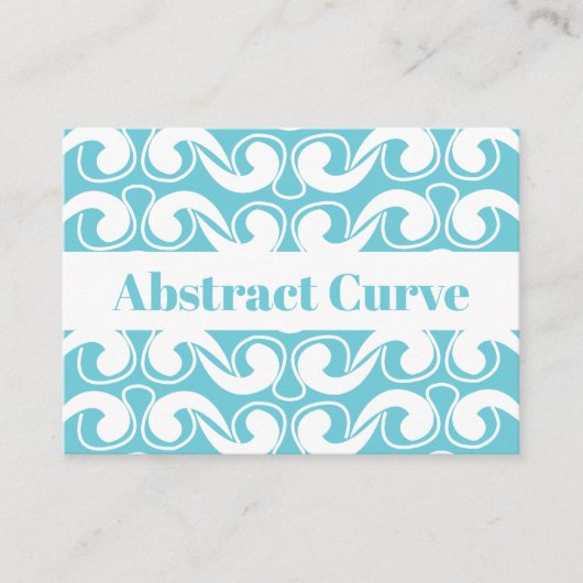 ブルーホワイト抽象芸術カーブデコアート 名刺 (正面)