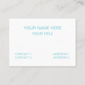 ブルーホワイト抽象芸術カーブデコアート 名刺 (裏面)