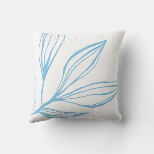 ブルーホワイト抽象芸術マリンプラント装飾用クッション クッション (裏面)
