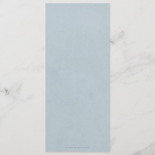 ブルーホワイト春花模様フラット4コースイースター メニュー (裏面)