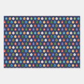 ブルーホワイト格言ハートスノーフレークスクリスマス ラッピングペーパーシート (正面2)