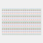 ブルーホワイト格言ハートスノーフレークスクリスマス ラッピングペーパーシート (正面)