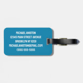 ブルーホワイト泳ぐ人スイミングプールウォーターカスタム ラゲッジタグ (裏面横)