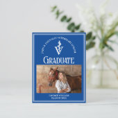 ブルーホワイト獣医学校の写真卒業 ポストカード (スタンド正面)