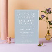 ブルーホワイト男の赤ちゃんシャワー 招待状