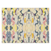 ブルーホワイト着物日本のフローラコットンダイニング テーブルクロス (正面(横))