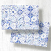 ブルーホワイト素朴ファームハウスタイルパターンデクページ 薄葉紙