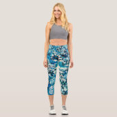 ブルーホワイト絞り染め カプリレギンス (正面)