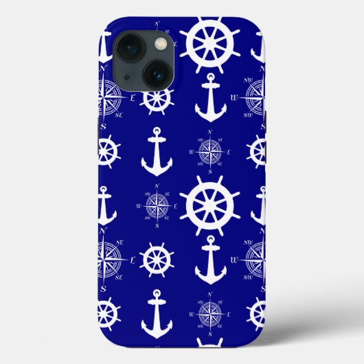 ブルーホワイト航海のコースタルボート Case-Mate iPhoneケース (裏面)