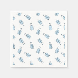 ブルーホワイト荷物スーツケースシームレスパターン スタンダードカクテルナプキン