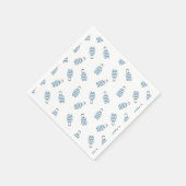 ブルーホワイト荷物スーツケースシームレスパターン スタンダードカクテルナプキン (角)