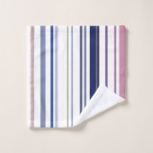 ブルーホワイト赤面ビーチ浴室沿岸 バスタオルセット (ウォッシュタオル)