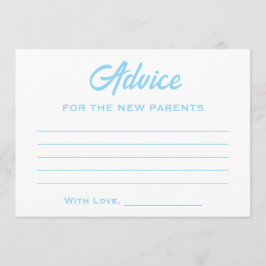 ブルーホワイト足おもしろいトレンディーその男の子の赤ちゃんシャワー アドバイスカード